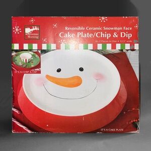 Snowman Cake Plate / Chip & Dip
